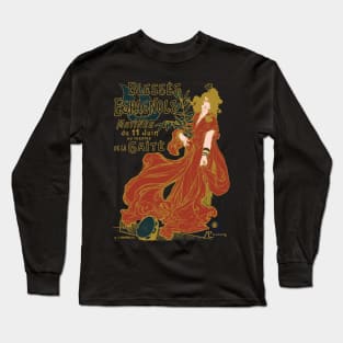 Simplified French Art Nouveau Advertising Poster, Spanish Maja Blesses Espagnols Long Sleeve T-Shirt